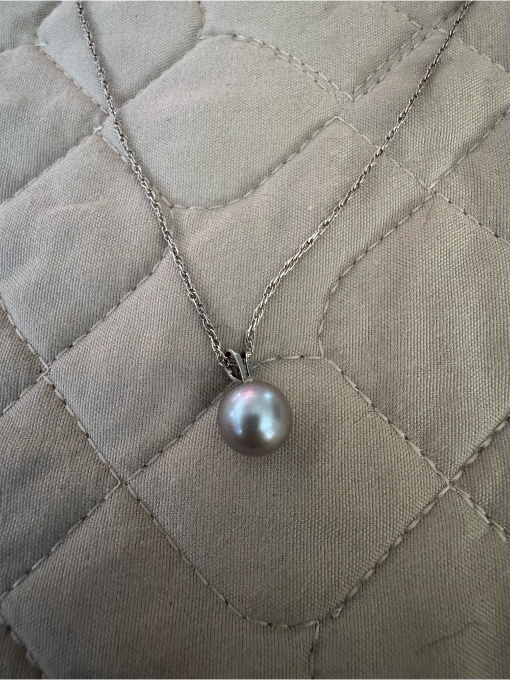 6 mm Silver Tahitian Pearl Pendant Sterling Silver Necklace